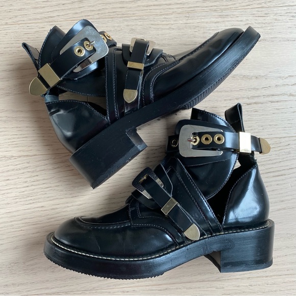 Balenciaga Shoes - Balenciaga Ankle Boots, Black Leather Ceinture Boots, Re-soled, Women (EU 40)
